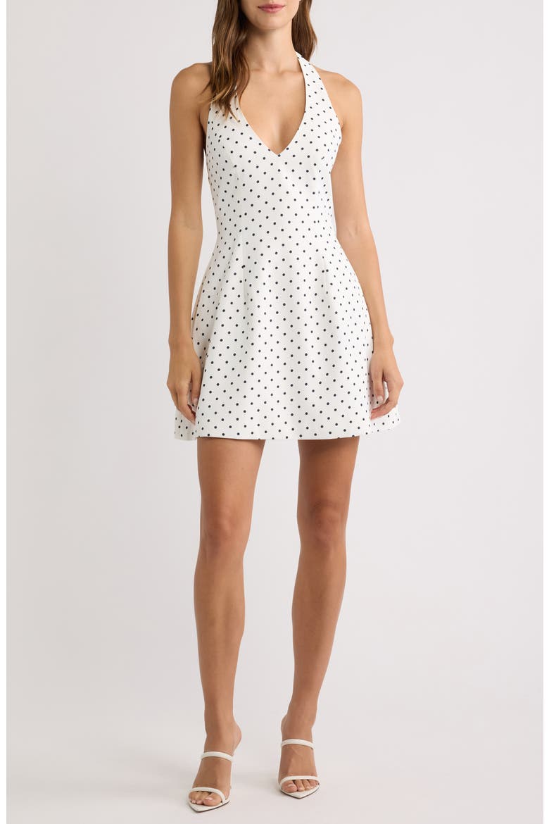 Dot Sleeveless Minidress, Main, color, WHITE POLKA DOT