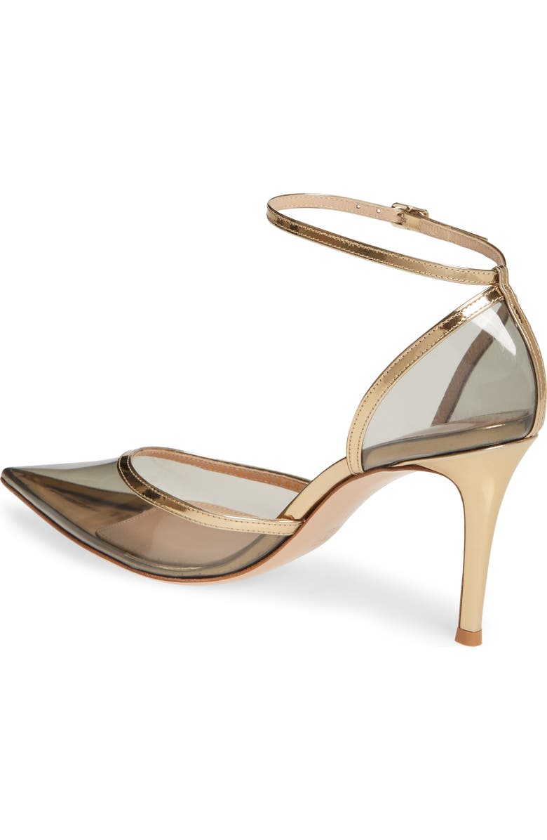 Gianvito Rossi Clear Pointed Toe Ankle Strap Pump, Alternate, color,