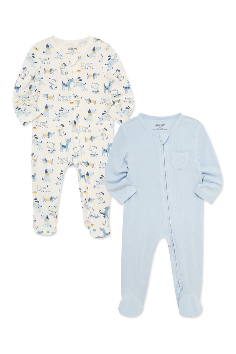 Kids' Puppy Fun 2-Pack Footies, Main, color, BLUE