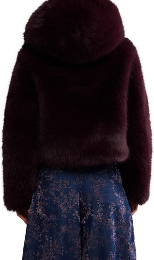 Louder Please Hooded Faux Fur Jacket