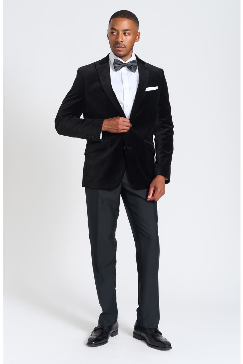 Velvet Blazer, Alternate, color, BLACK