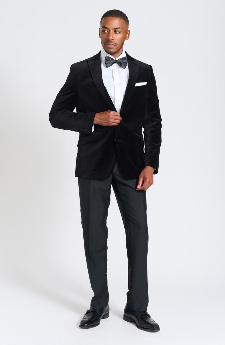 SAVILE ROW CO Velvet Blazer, Alternate, color, Black