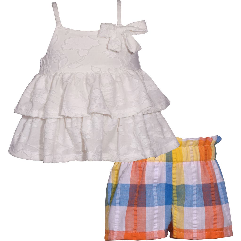 BONNIE JEAN BONNIE JEAN KIDS' TIERED TANK TOP & SEERSUCKER SHORTS
