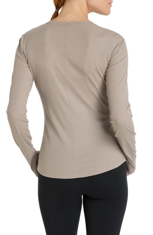 New Balance Microrib Long Sleeve T-shirt In Brown