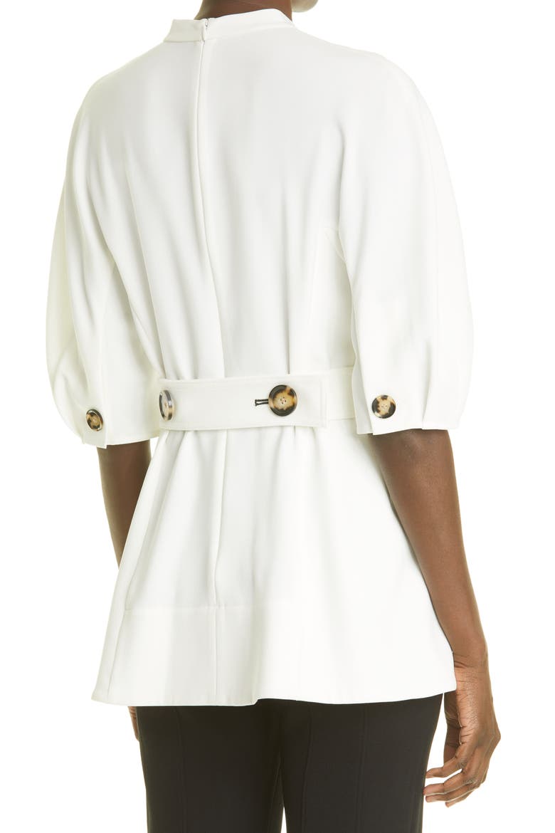 Peplum Crepe Top, Alternate, color, OFF WHITE