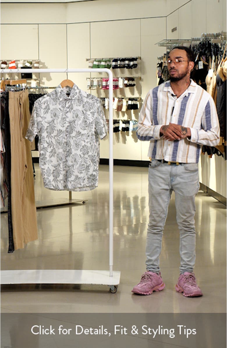 Hogan Floral Short Sleeve Button-Up Shirt, sales video thumbnail