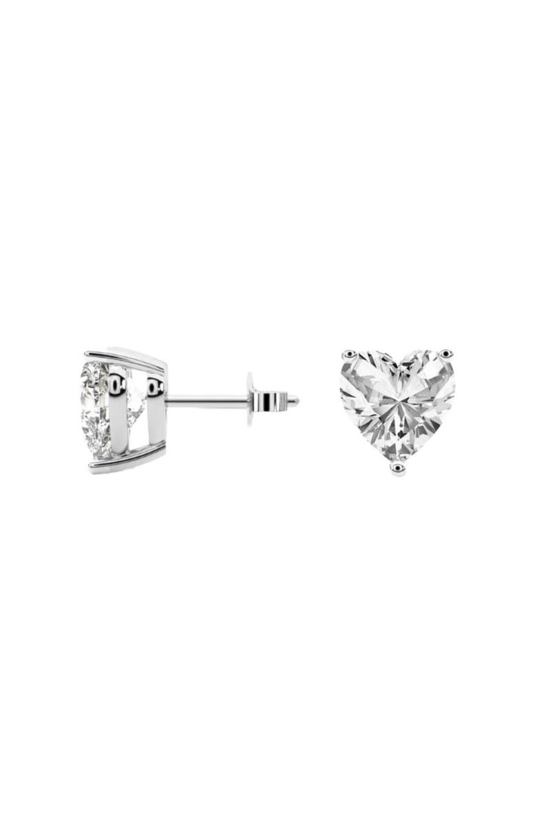 Bliss Diamond 1Ct Heart Shape Diamond Studs Lab Grown 14k Gold, Alternate, color, 14K White Gold