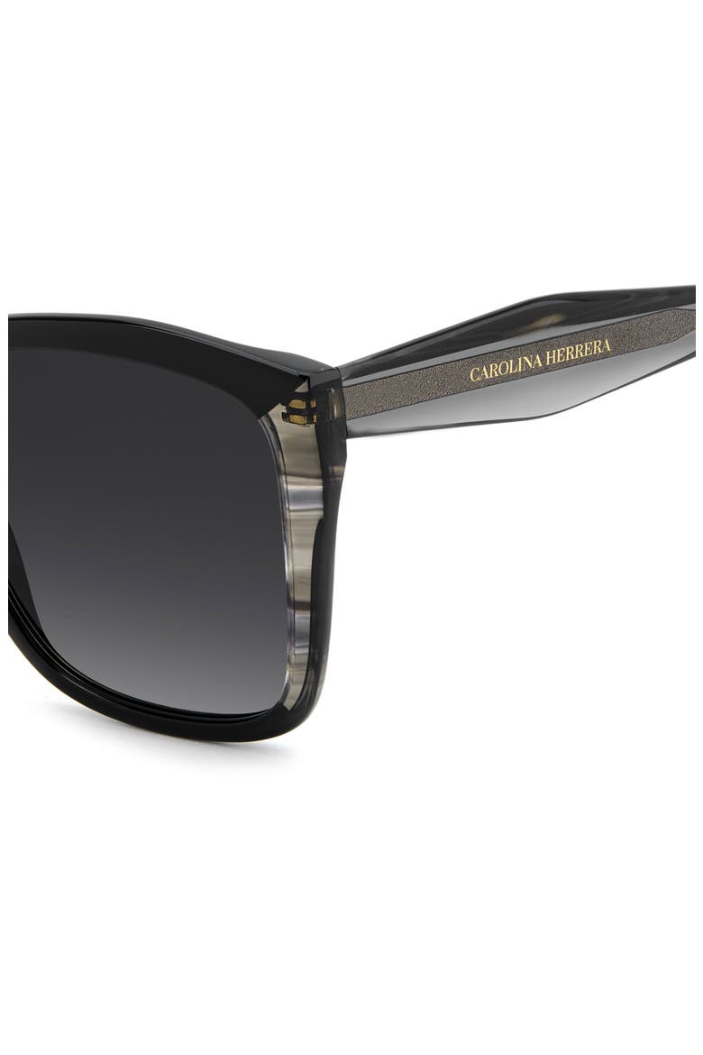 Her 57mm Gradient Square Geometric Sunglasses, Alternate, color, BLACK/ DARK GREY