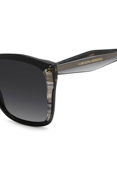 Carolina Herrera Her 57mm Gradient Square Geometric Sunglasses In Black