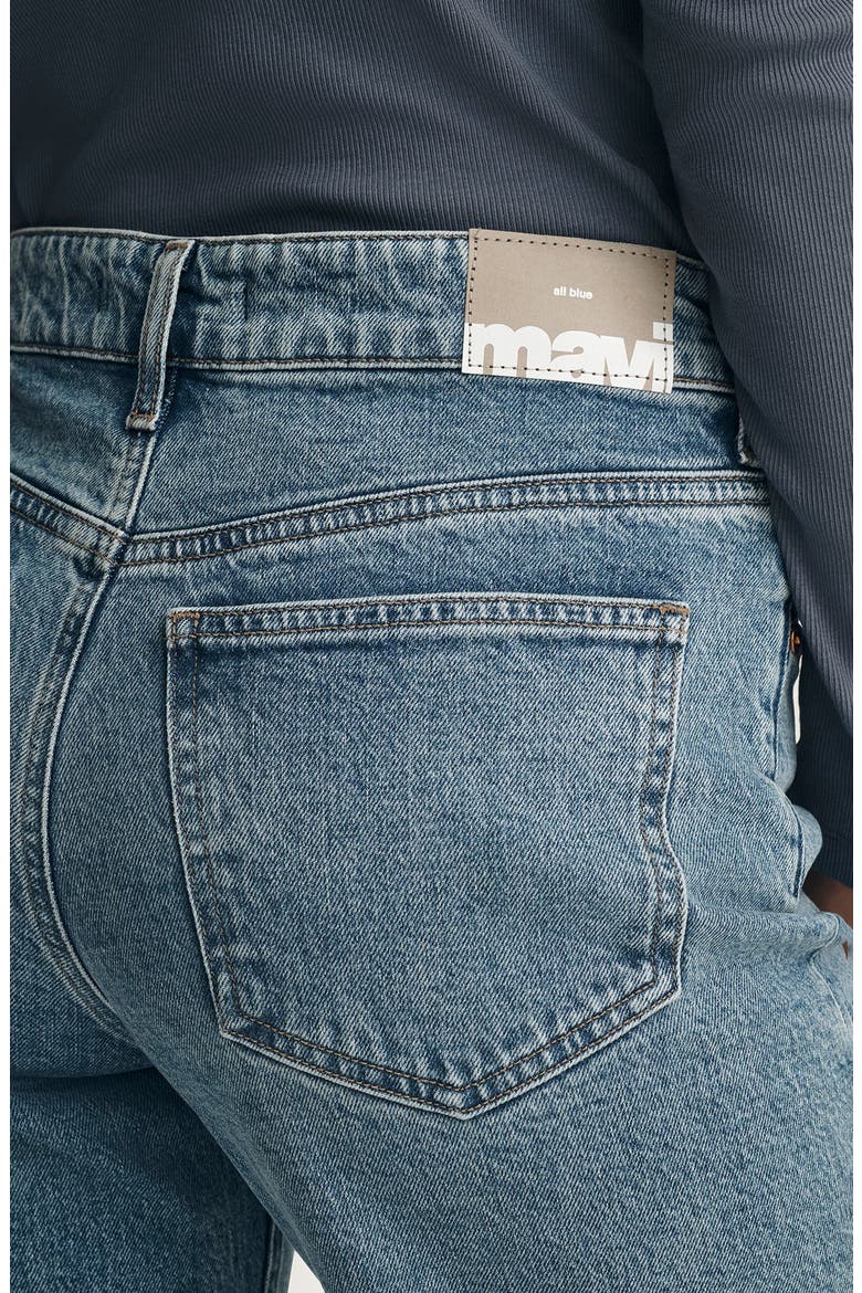Taylor High Waist Relaxed Straight Leg Jeans, Alternate, color, MID BRUSHED CLASSIC BLUE
