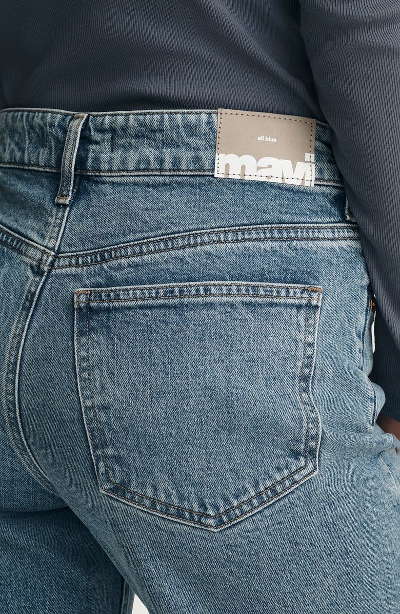 Mavi Jeans Taylor High Waist Relaxed Straight Leg Jeans, Alternate, color, Mid Brushed Classic Blue