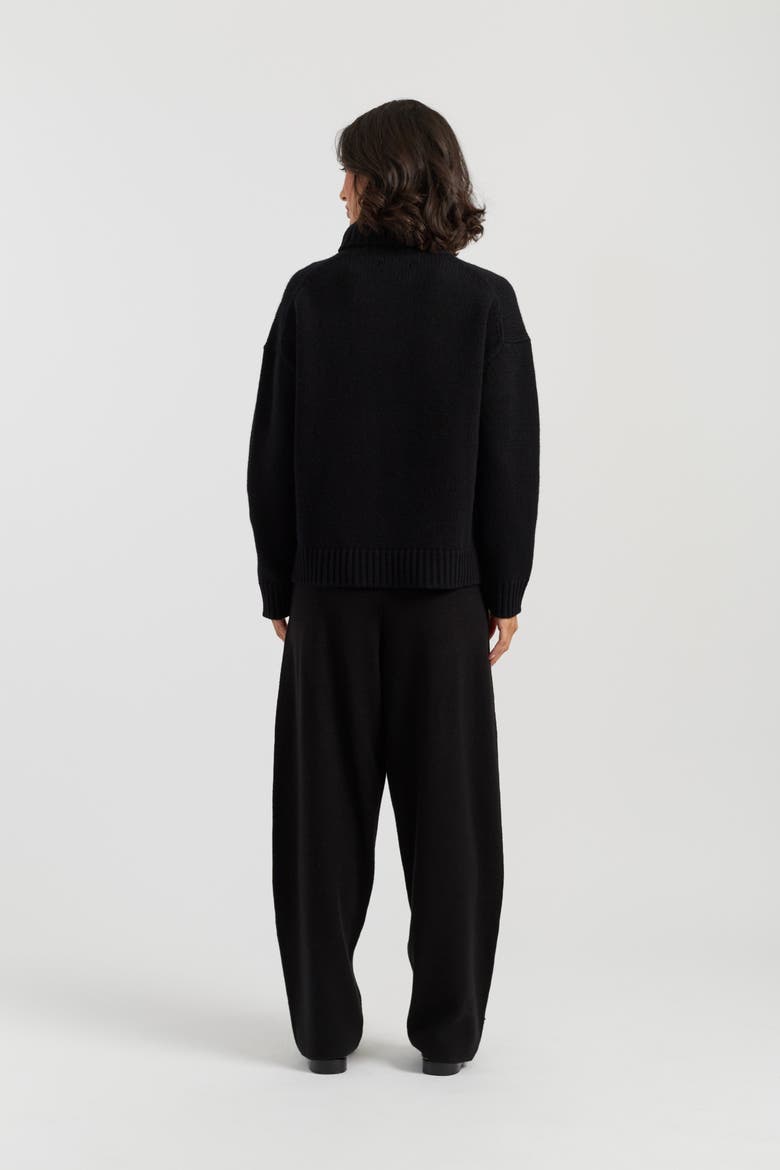 Merino Heart Rollneck Sweater, Alternate, color, Black
