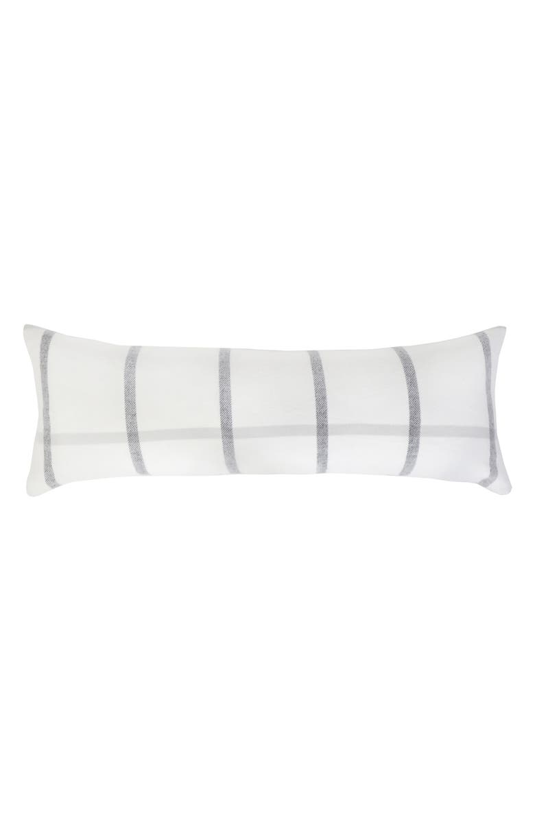 Pom Pom at Home Copenhagen Windowpane Check Cotton Lumbar Accent Pillow, Main, color, White/Grey