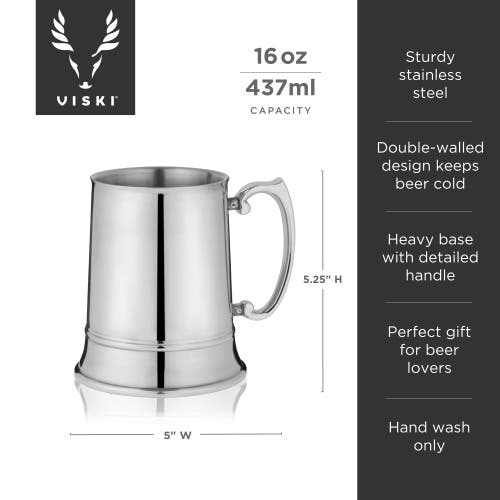 Viski Beer Stein In Silver