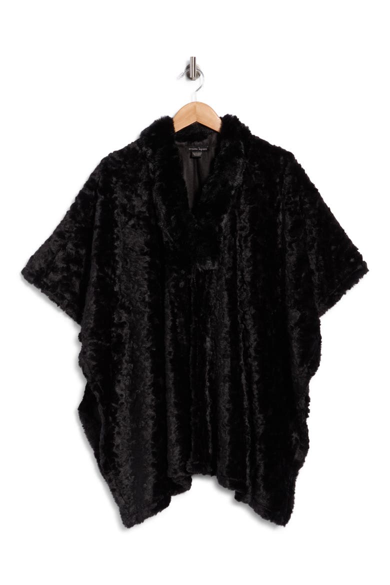 Diamond Pointelle Poncho, Main, color, BLACK