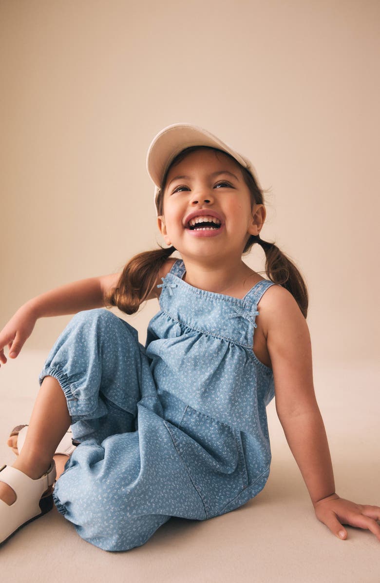 NEXT Kids' Ditsy Denim Jumpsuit, Alternate, color, Blue