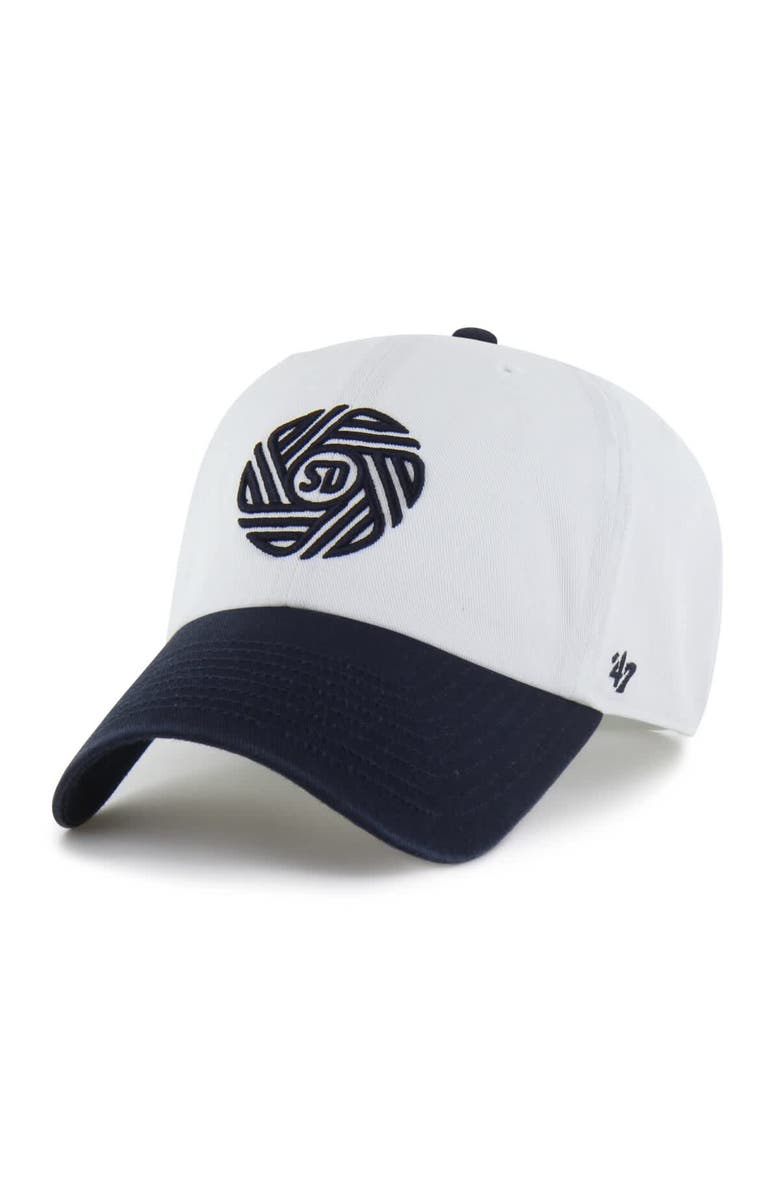 '47 Men's '47  White/Navy San Diego FC Two-Tone Clean Up Adjustable Hat, Main, color, White
