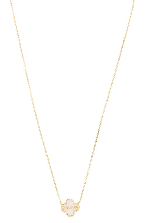 Argento Vivo Sterling Silver Mother of Pearl Clover Mama Pendant Necklace in Gold at Nordstrom
