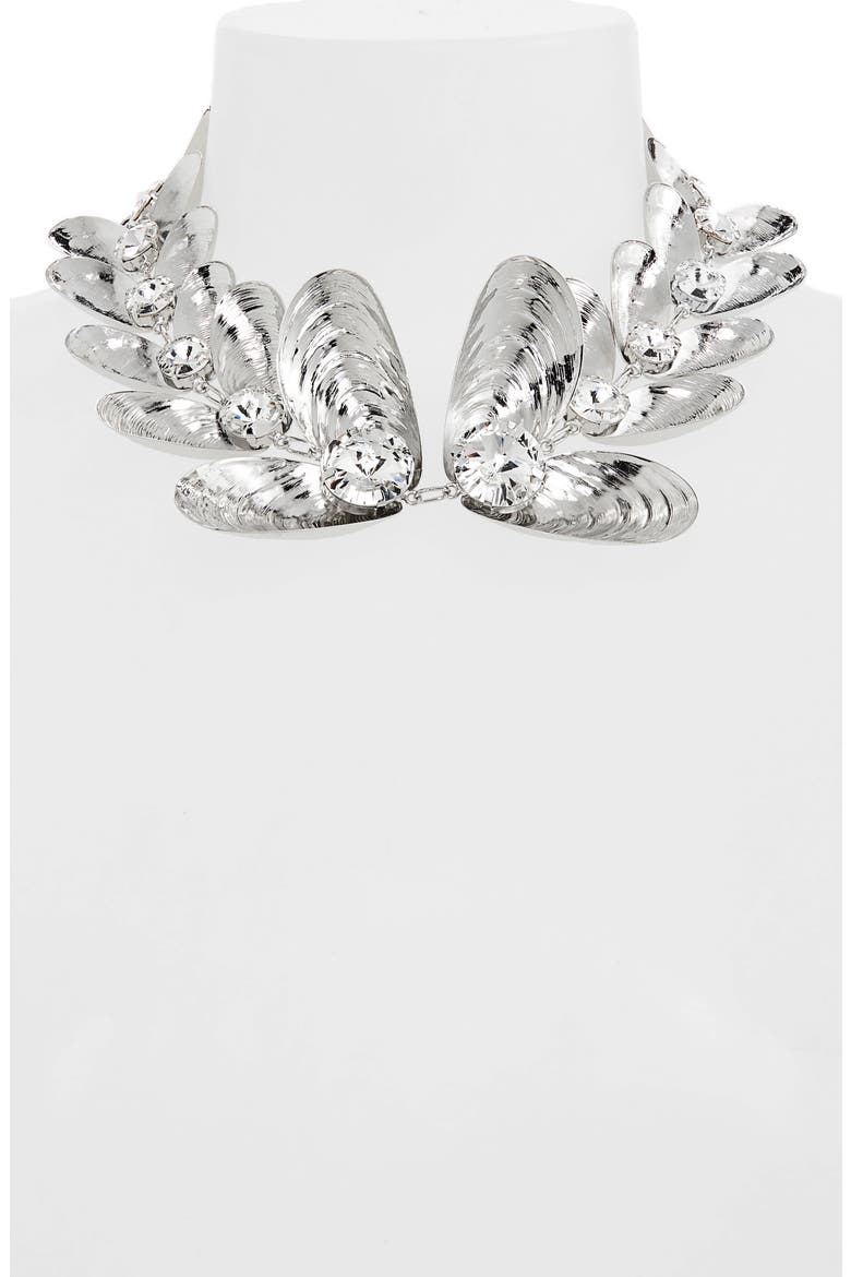 Crystal Mussel Choker, Alternate, color, SILVER