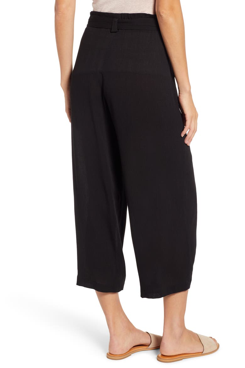 Gibson x Hi Sugarplum! Sedona Wide Leg Ankle Pants (Nordstrom Exclusive), Alternate, color, BLACK
