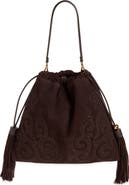 Etro Large Kalispera Tassel Suede Shoulder Bag