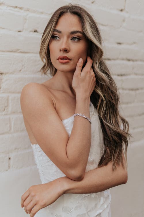 Untamed Petals Charming Crystal Bracelet In Metallic