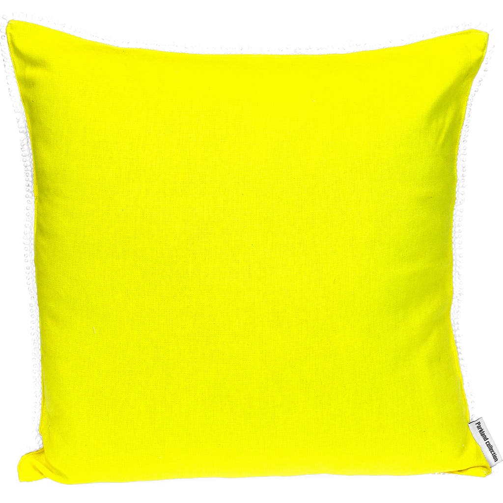 Parkland Collection Crochet Dot Throw Pillow In Yellow