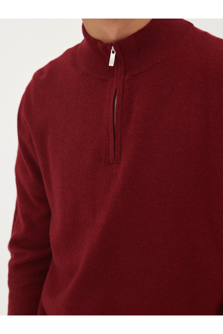 Timeless Half-Zip Cashmere Sweater, Alternate, color, bordeaux