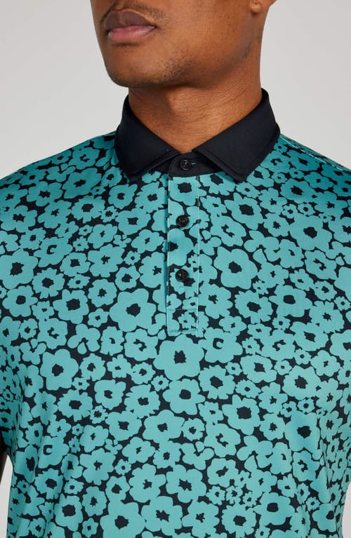 Redvanly Sayles Floral Performance Golf Polo In Rainforest