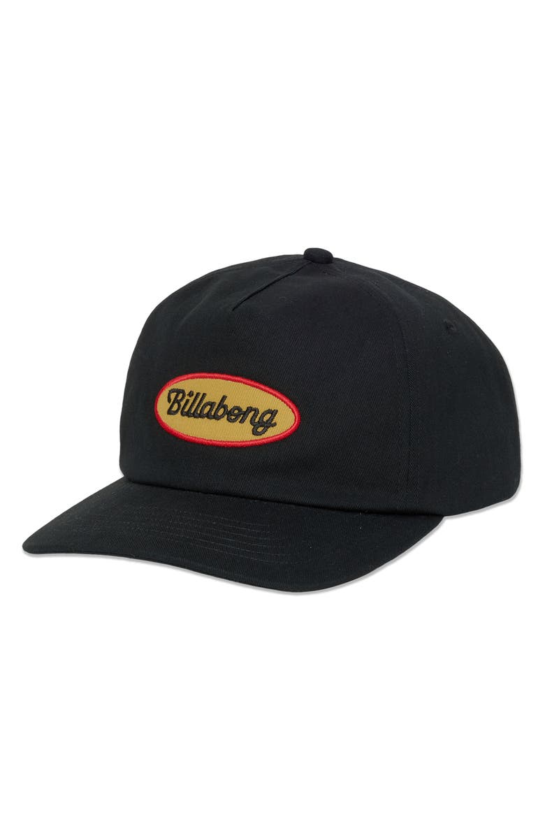 Billabong Caution Patch Snapback Hat, Main, color, Black