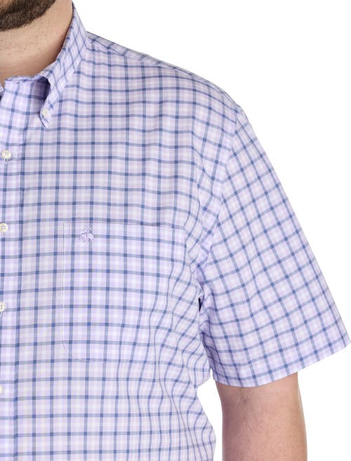 Brooks Brothers Big & Tall Check-patterned Friday Oxford Sport Shirt In Blue