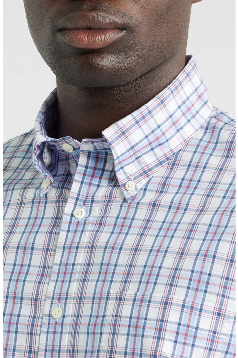 Friday Plaid Cotton Poplin Button-Down Shirt, Alternate, color, WHITE PLAID