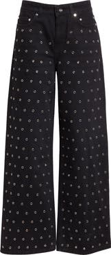 MONSE Grommet Detail Straight Leg Jeans