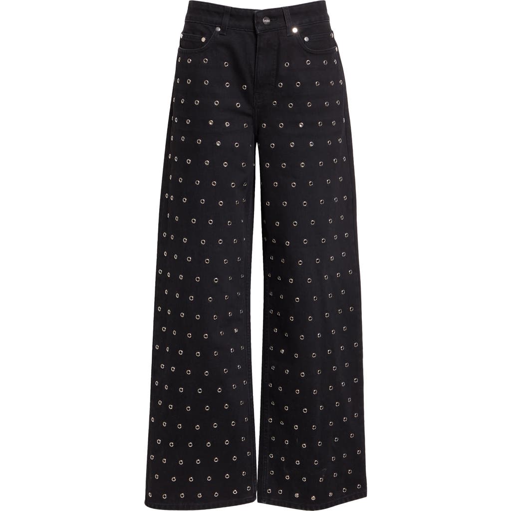 Monse Grommet Detail Straight Leg Jeans In Black
