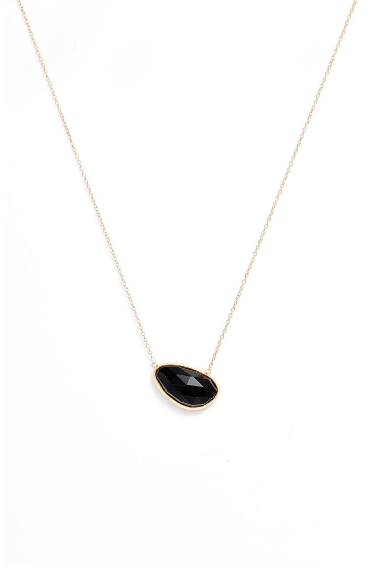 Stone Pendant Necklace, Main, color, ONYX