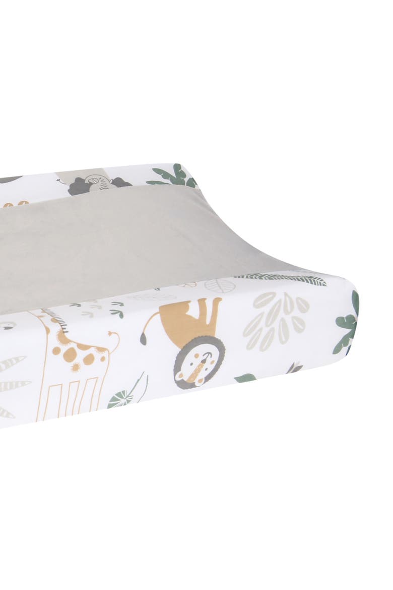 Jungle Friends Soft, Warm & Cozy Safari Changing Pad Cover, Alternate, color, Gray