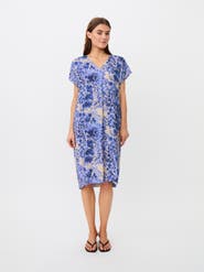 Masai Copenhagen MaOdetto V-Neck Floral Midi Tunic Dress