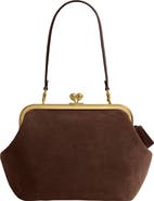 COACH Kiss-lock Frame 27 Suede Clutch