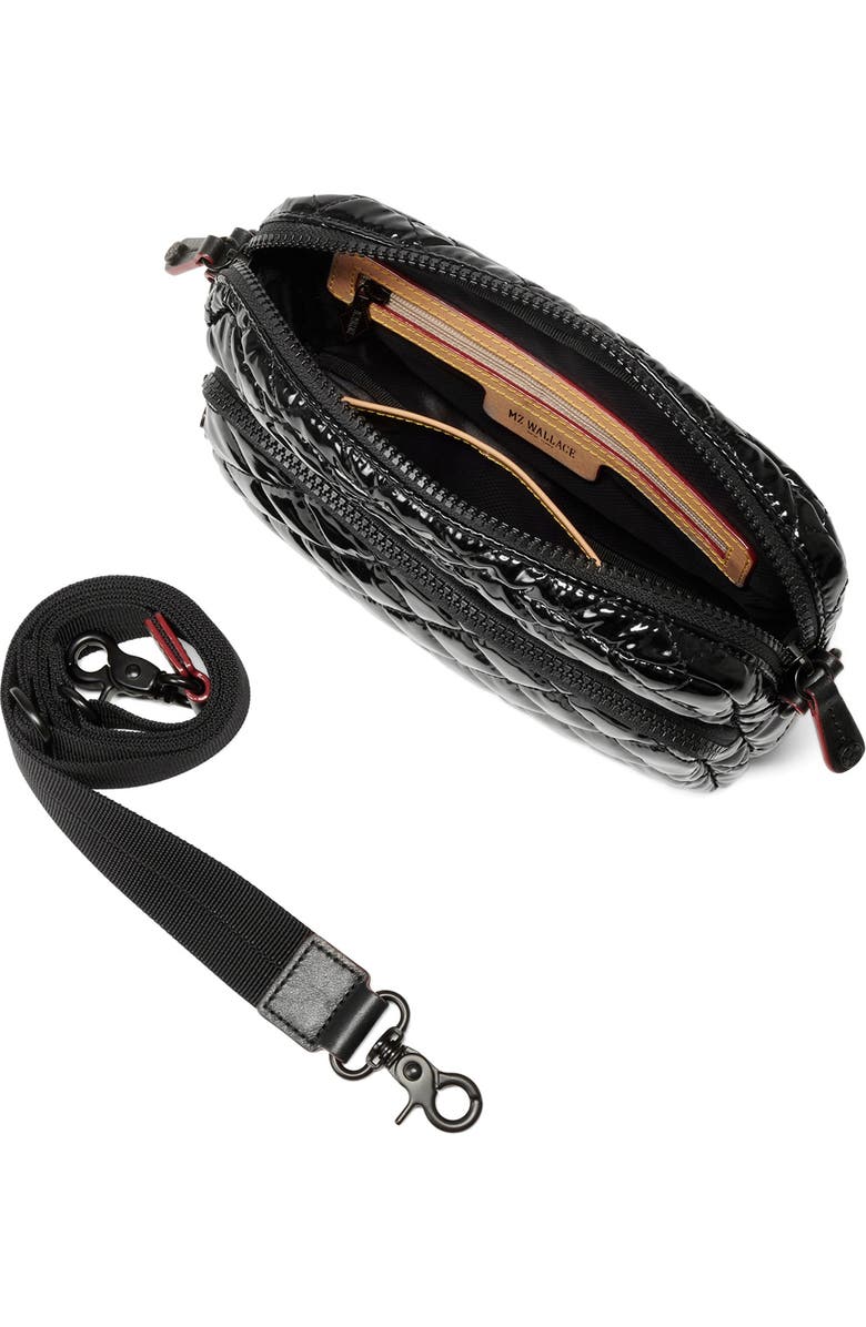 MZ Wallace Small Metro Quilted Nylon Camera Bag, Alternate, color, Black Lacquer