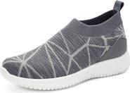 Mio Marino Lightweight Slip-On Knit Sneakers with Breathable Mesh Upper