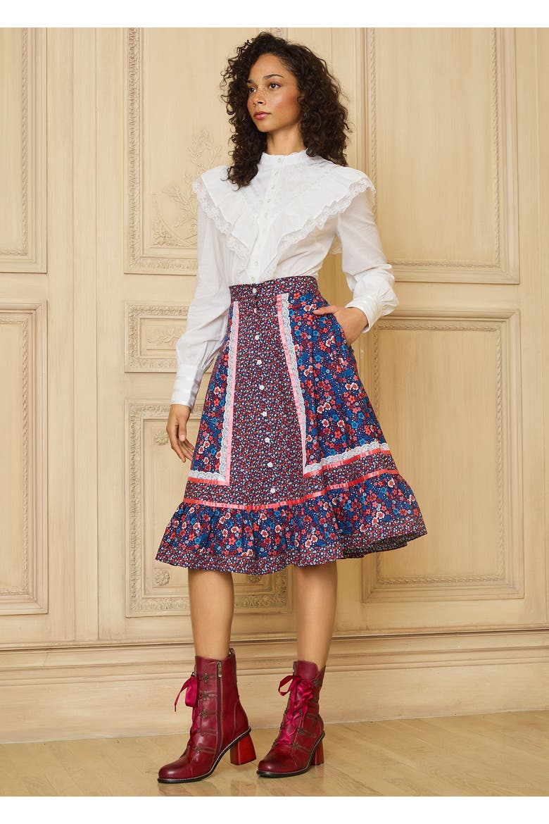 Isabella Romantic Prairie Midi Skirt, ModCloth x Gunne Sax, Alternate, color, Circe's Crown