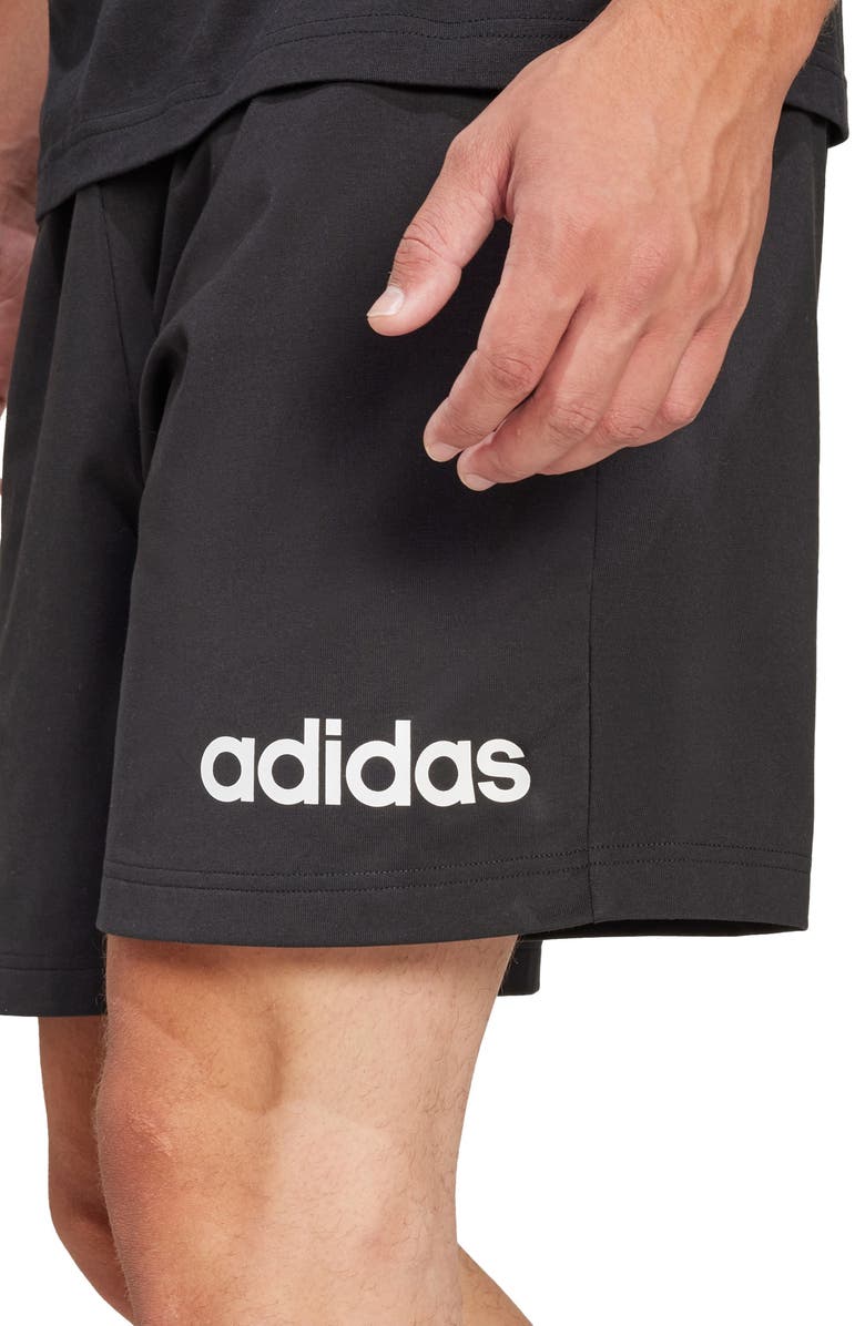 adidas Essentials Linear Single Jersey Shorts, Alternate, color, Black/ White