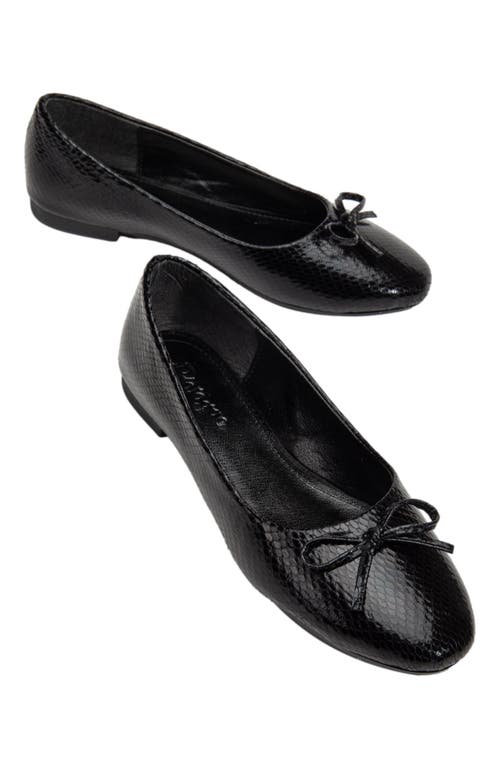 Prologue Shoes Amy Ballerina Flats in Black Faux Leather  product