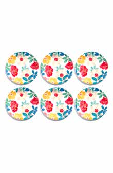 TarHong Audrey Floral Set of Six Melamine Plates