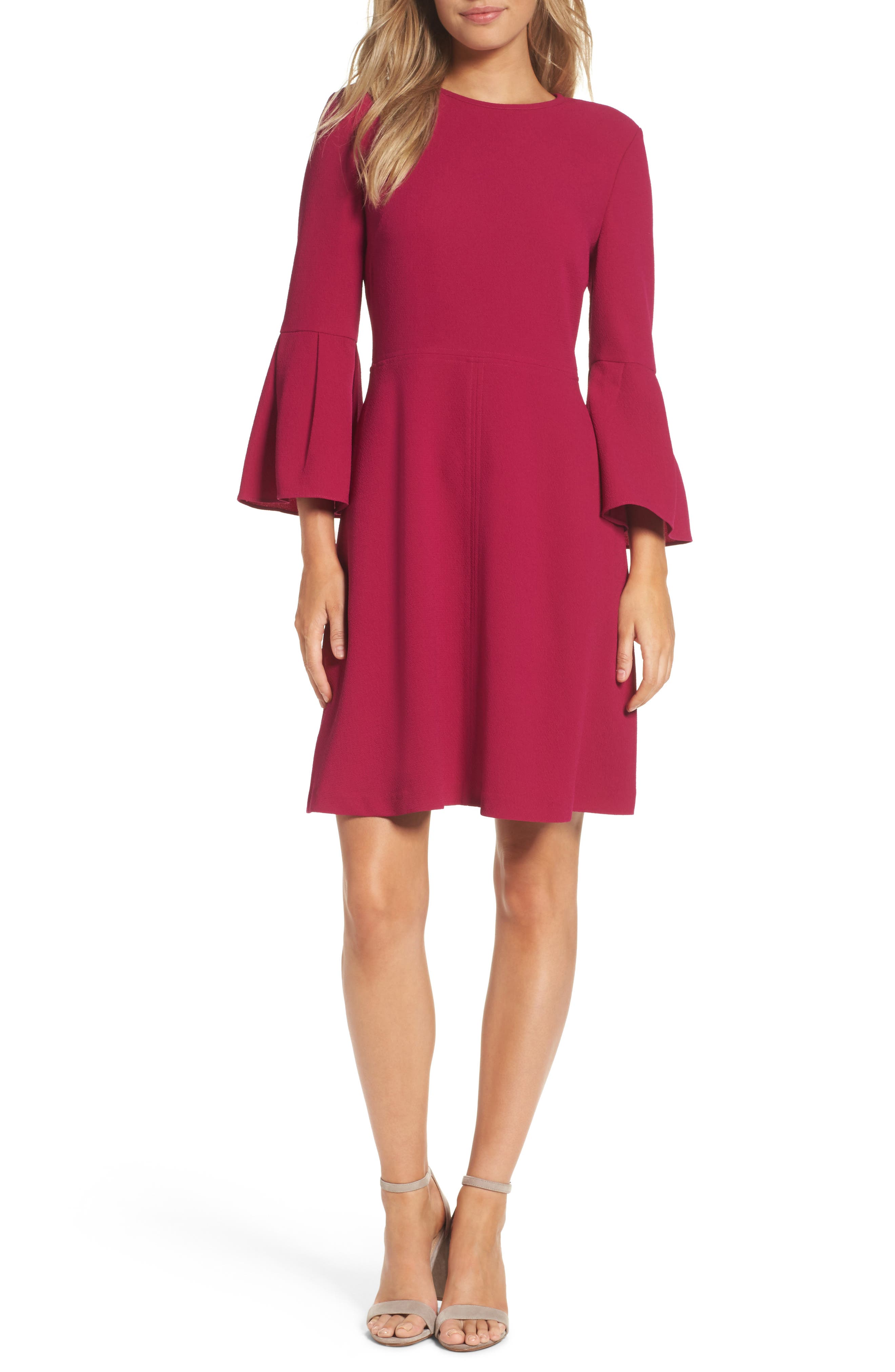 Bell Sleeve Fit & Flare Dress