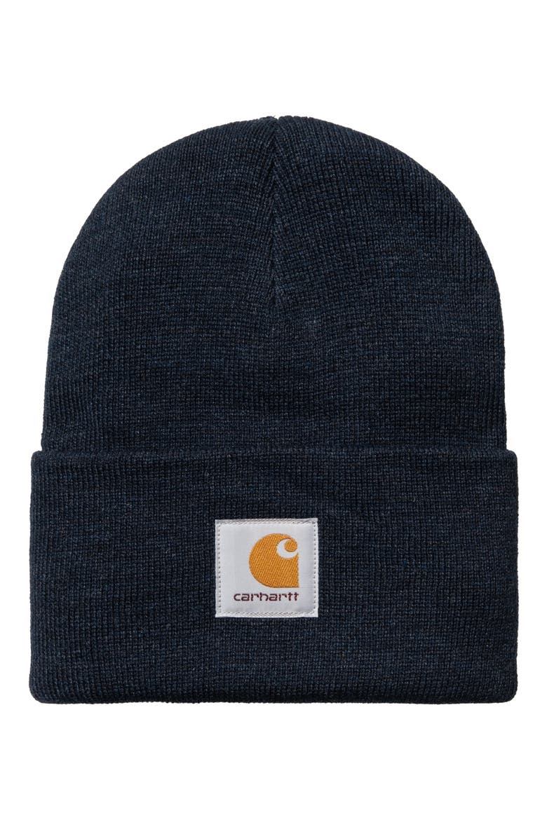 Heather Knit Watch Hat, Main, color, DARK NAVY HEATHER