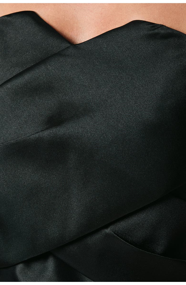 Coast Bandeau Twill Bow Back Bridesmaids Dress, Alternate, color, Black