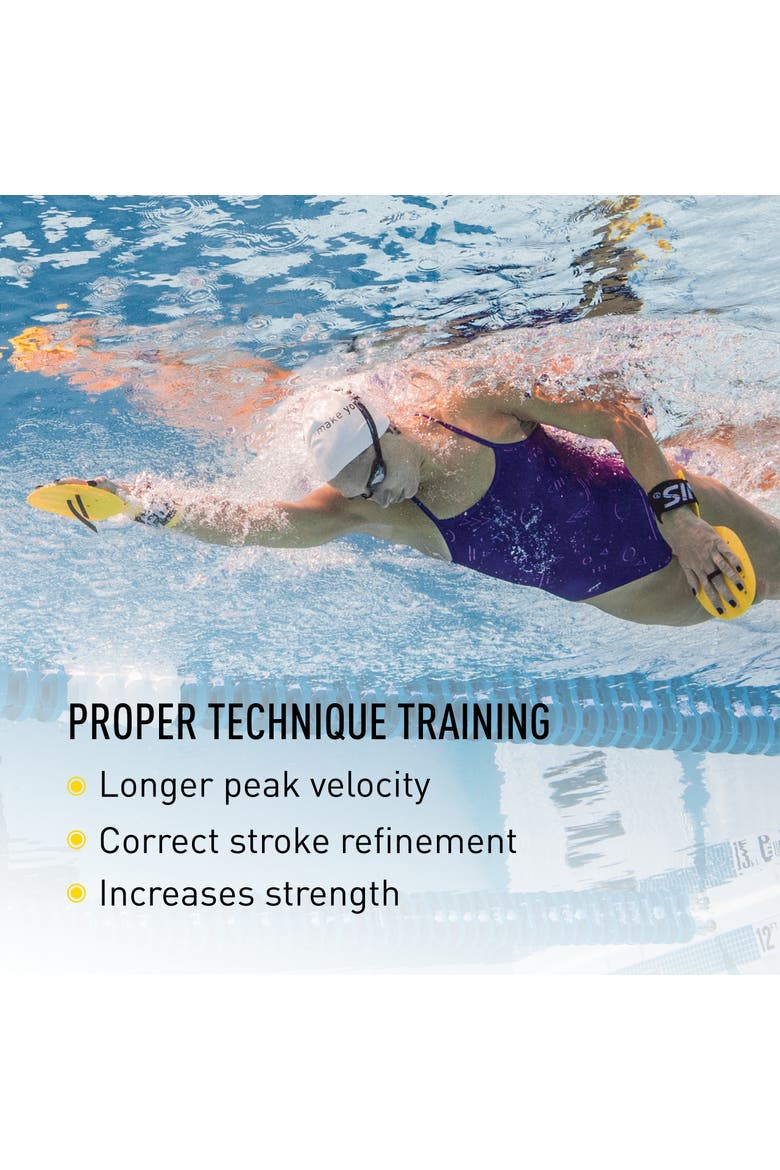 Bolster Swim Paddles Stroke Technique Trainer for Competitive and Fitness Swimming Builds Strength All Swim Strokes, Alternate, color, Yellow