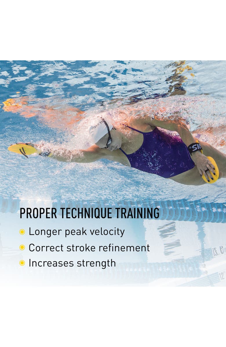 FINIS Bolster Swim Paddles Stroke Technique Trainer for Competitive and Fitness Swimming Builds Strength All Swim Strokes, Alternate, color, Yellow
