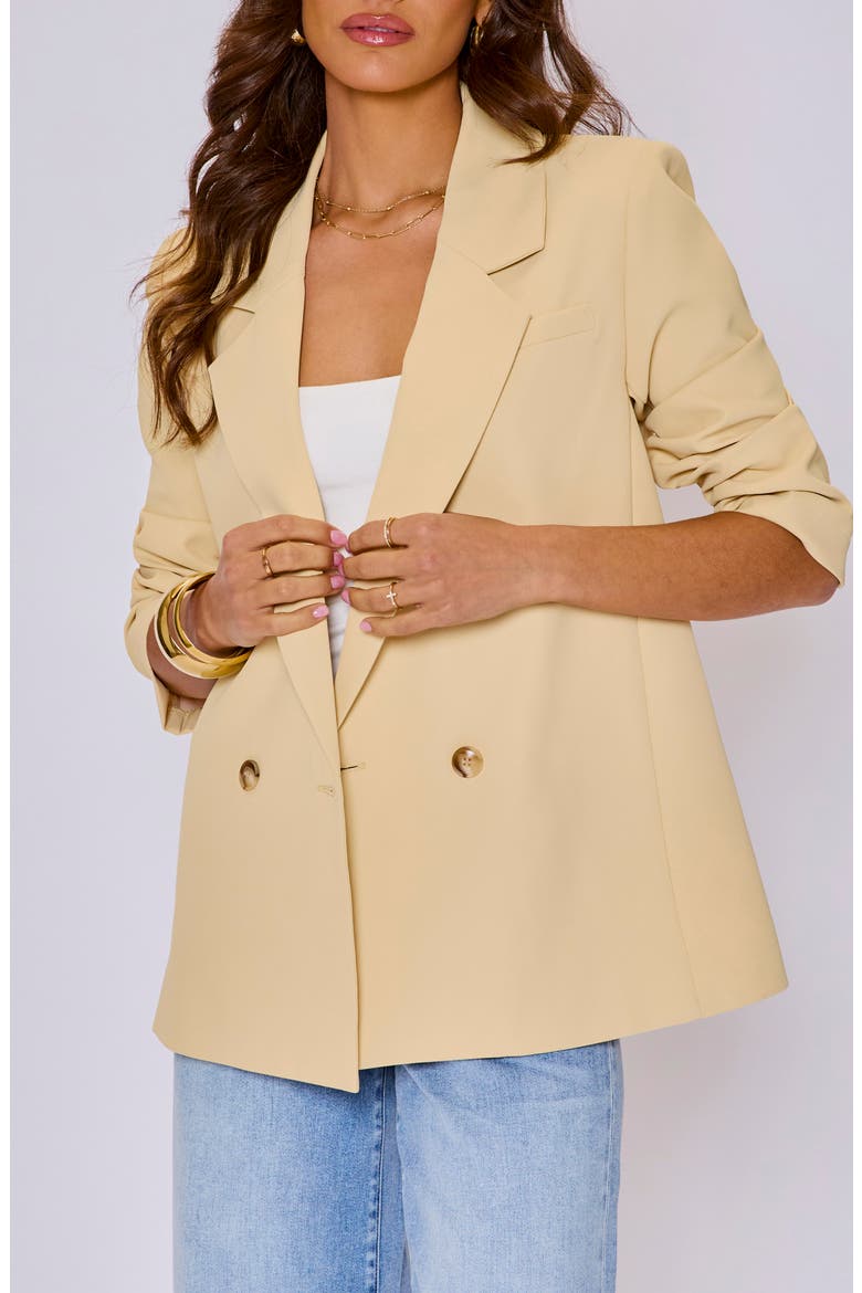 Juliette Relaxed Fit Blazer, Main, color, BUTTER